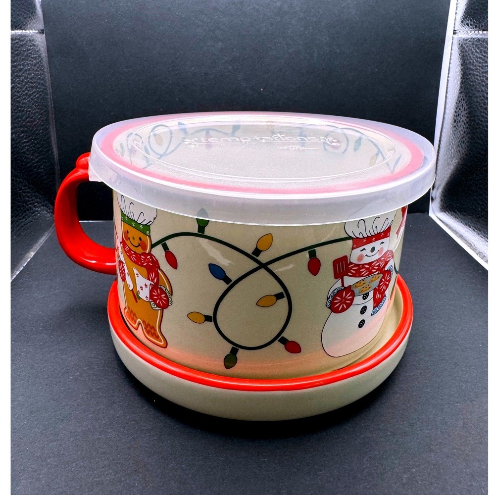 Temp-tations Christmas Characters 24oz Soup Mug with Lid and Coaster Set